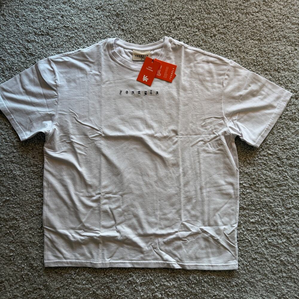 Men's YoungLA 481 Tees, XL, 100%Cotton, NWT， White